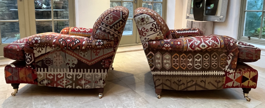 Istanbul Kilim Upholstered Lansdown Club Chairs