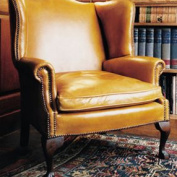 The Wide Georgian Leather Wing Chair in Leather with Claw & Ball Feet
