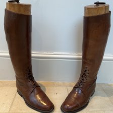 A Pair of WW1 Leather Cavalry Field Boots & Trees