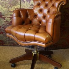 Fully Upholstered Captain's Chair Desk Chair in Leather