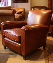 Restored French Leather Chair