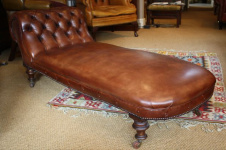 Victorian Leather Chaise Longue