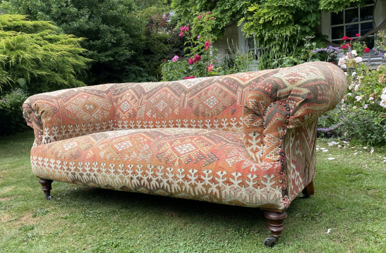 Antique Kilim Upholstered Chesterfield