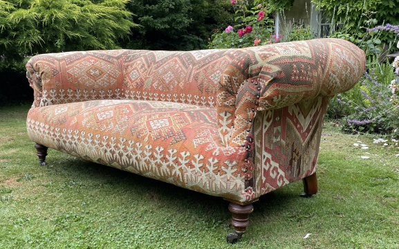Antique Kilim Upholstered Chesterfield
