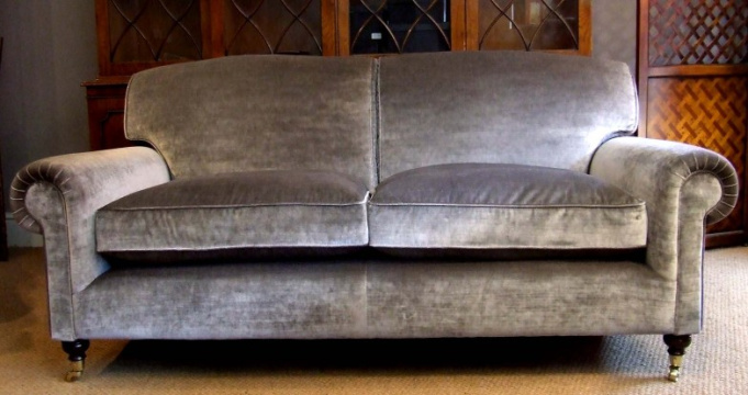 Full Scroll Two and a half Seater Lansdown Sofa in Fabric