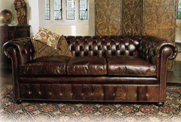 Three-Seater Chesterfield with Bun Feet