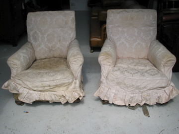 Atworth Pair 19th Century Leather Club Chairs 