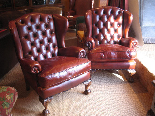 Edwardian Pair of Wing Chairs
