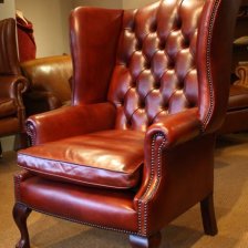 The High Back Georgian Leather Wing Chair with Claw & Ball Legs